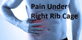 pain under right rib cage